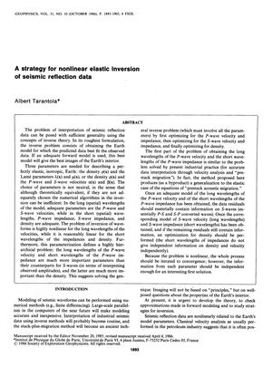 A strategy for nonlinear elastic inversion of seismic reflection data