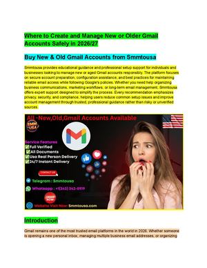 7 Things To Consider When Buying Gmail Accounts From Smmtousa