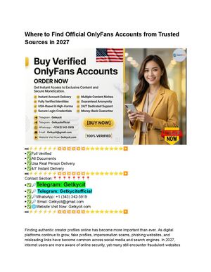 The Future Of Buying Verified Only Fans Accounts In The Instant Delivery
