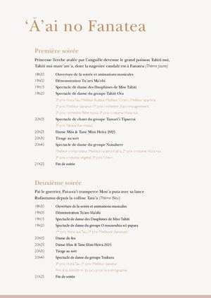 Programmation Mini Heiva 2026