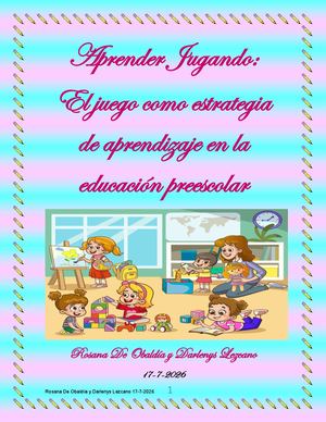 Aprender Jugando: El juego como estrategia de aprendizaje en la educación preescolar