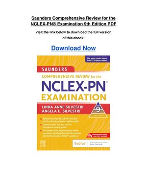 Saunders Comprehensive Review For The Nclex Pn Examination 9th Edition Pdf