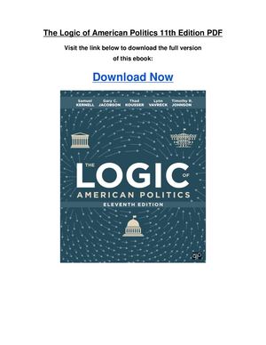 The Logic Of American Politics 11th Edition Pdf