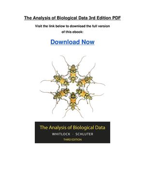 The Analysis Of Biological Data 3rd Edition Pdf