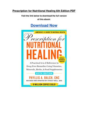 Prescription For Nutritional Healing 6th Edition Pdf