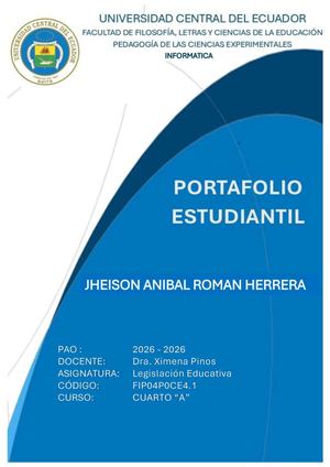 Portafolio Estudiantil Legislación Educativa