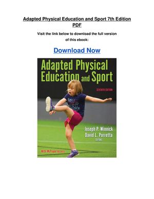 Adapted Physical Education And Sport 7th Edition Pdf
