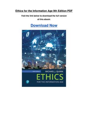 Ethics For The Information Age 9th Edition Pdf