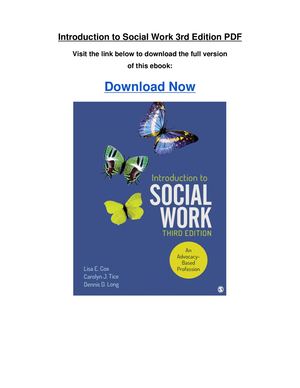 Introduction To Social Work 3rd Edition Pdf