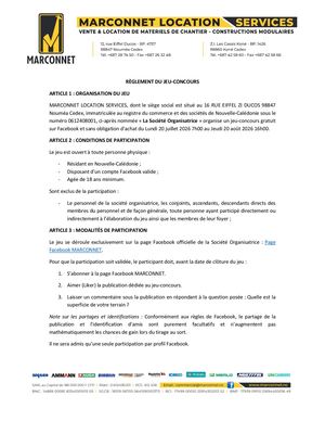 Règlement Jeu Marconnet Tondeuse Kubota Gr1600id