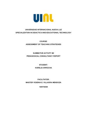 Summative Activity #2 Virtual Pedagogical Consulting Office In English