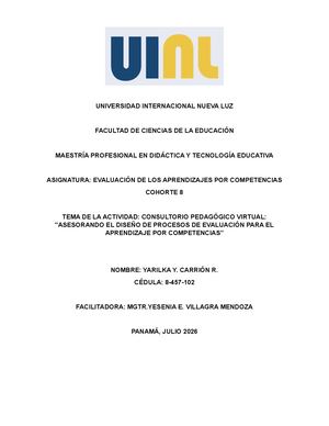 Consultorio Pedagogico Virtual Yarilka Carrrión