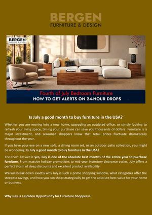 Is July A Good Month To Buy Furniture In The Usa