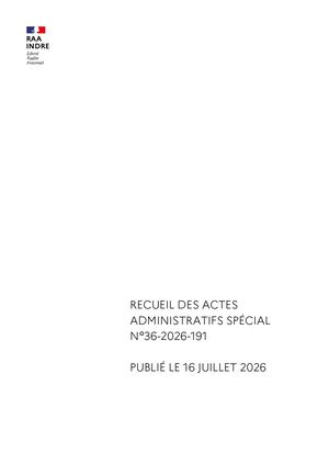 Recueil 36 2026 191 RRA jusqu'au 20 07 2026