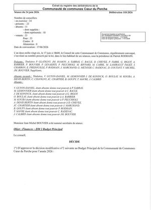 Délib 118 2026 - Finances - Décision Modificative N 2 Budget Principal VISEE