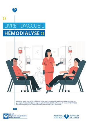 Livret D'accueil Hémodialyse