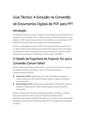 A Evolução Na Conversão De Documentos Digitais De Pdf Para Ppt