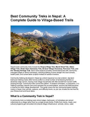 Best Community Treks In Nepal: A Complete Guide to Village-Based Trails