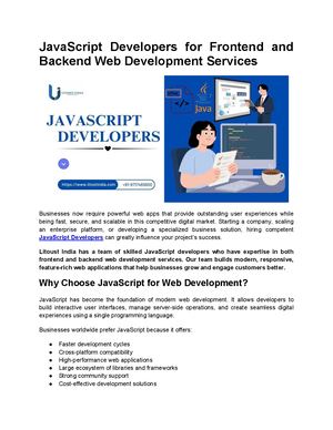 Java Script Developers For Frontend And Backend Web Development Services