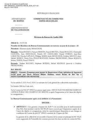 DECB 2026 023 TPN Décision Bureau Garantie Emprunt Logmt Social Bel Air SGDR