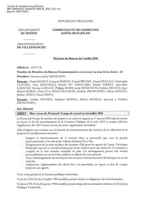 DECB 2026 021 TPN Décision Bureau MAJ Protocole Temps Travail Au 01 07 2026