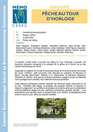 MEMO Pêche au Tour d'Horloge // 04.07.2026