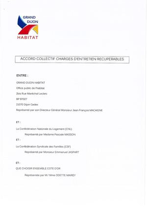 Accord Collectif Charges Récupérables Juillet 2026