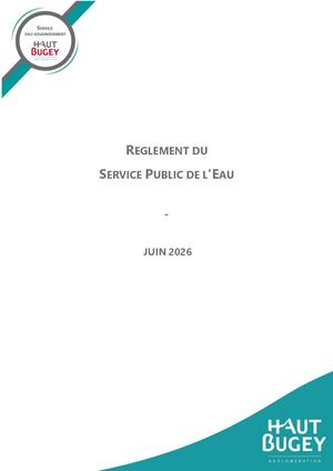 Règlement Service Eau Juin 2026