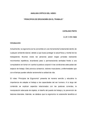 Análisis Crítico Del Video