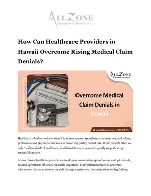 How Can Healthcare Providers in Hawaii Overcome Rising Medical Claim Denials?