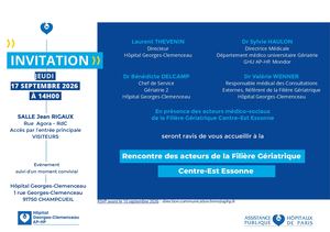 Invitation Rencontre Filière Gériatrique Centre Est Essonne