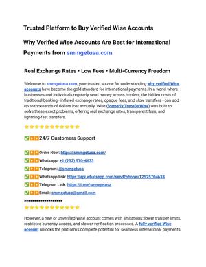 Trusted Platform To Buy Verified Wise Accounts From Smmgetusa