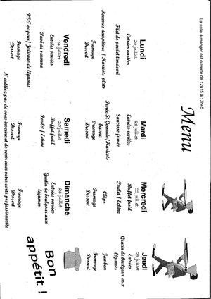 Menu Self LRG 20 Au 26 Juillet