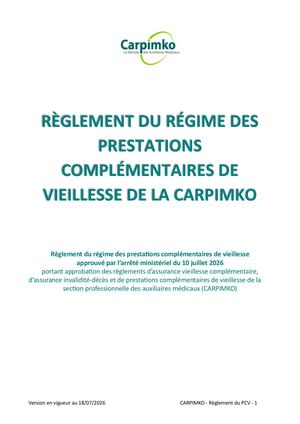 Règlement PCV