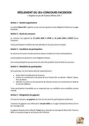 Règlement Du Jeu