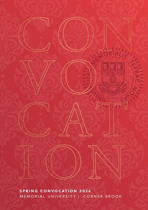 Corner Brook Convocation 2026 Ceremony Program