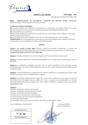 Arrêtés 17 07 2026