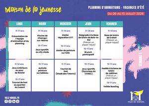 Planning Mdj éTé 2026