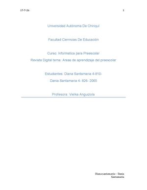 Revista Areas De Aprendizaje Del Preescolar Final 1