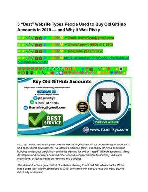 3 Best Websites To Buy Old Git Hub Accounts In YE .........
