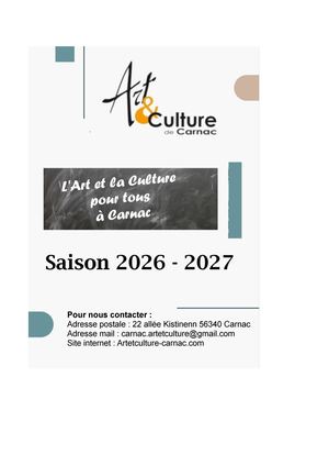 Brochure Activités A&c 26 27