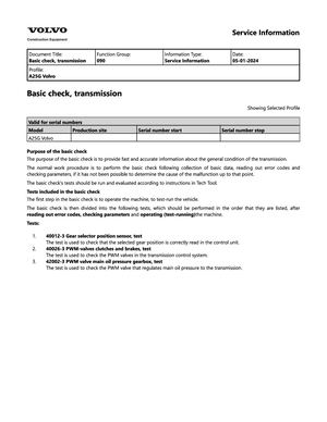 Volvo A25G Articulated Hauler Service Manual PDF Download