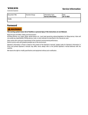 Volvo A25F Dump Truck Operation & Maintenance Manual PDF
