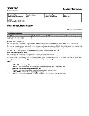 Volvo A25F Articulated Hauler Service Repair Manual PDF Download