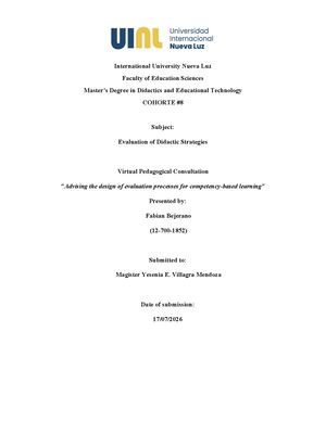 Virtual Pedagogical Consultation