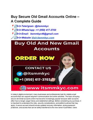 Purchase Gmail Accounts With Established History