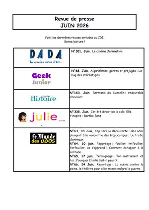 Revue De Presse Juin 2026