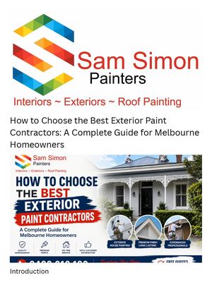 How to Choose the Best Exterior Paint Contractors in Melbourne
