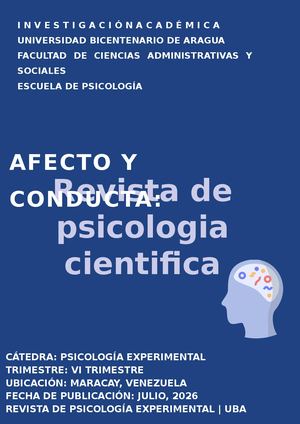 Afecto y conducta: Revista de psicologia cientifica