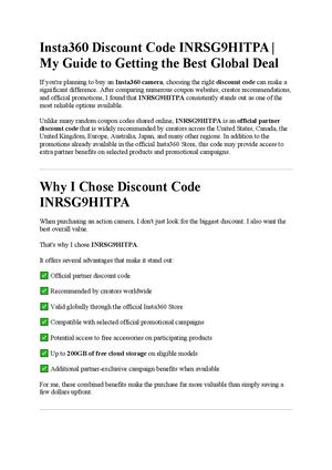 Insta360 Discount Code INRSG9HITPA | My Guide to Getting the Best Global Deal